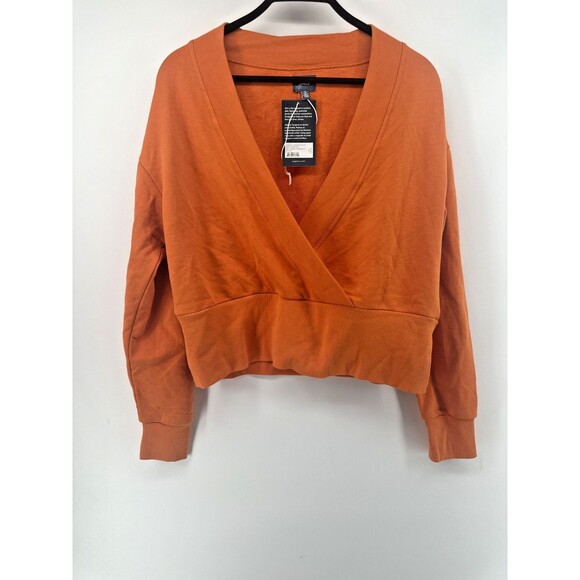 JAG sweatshirt Cross Front Pullover Orange M Brushed Terry - Picture 1 of 7